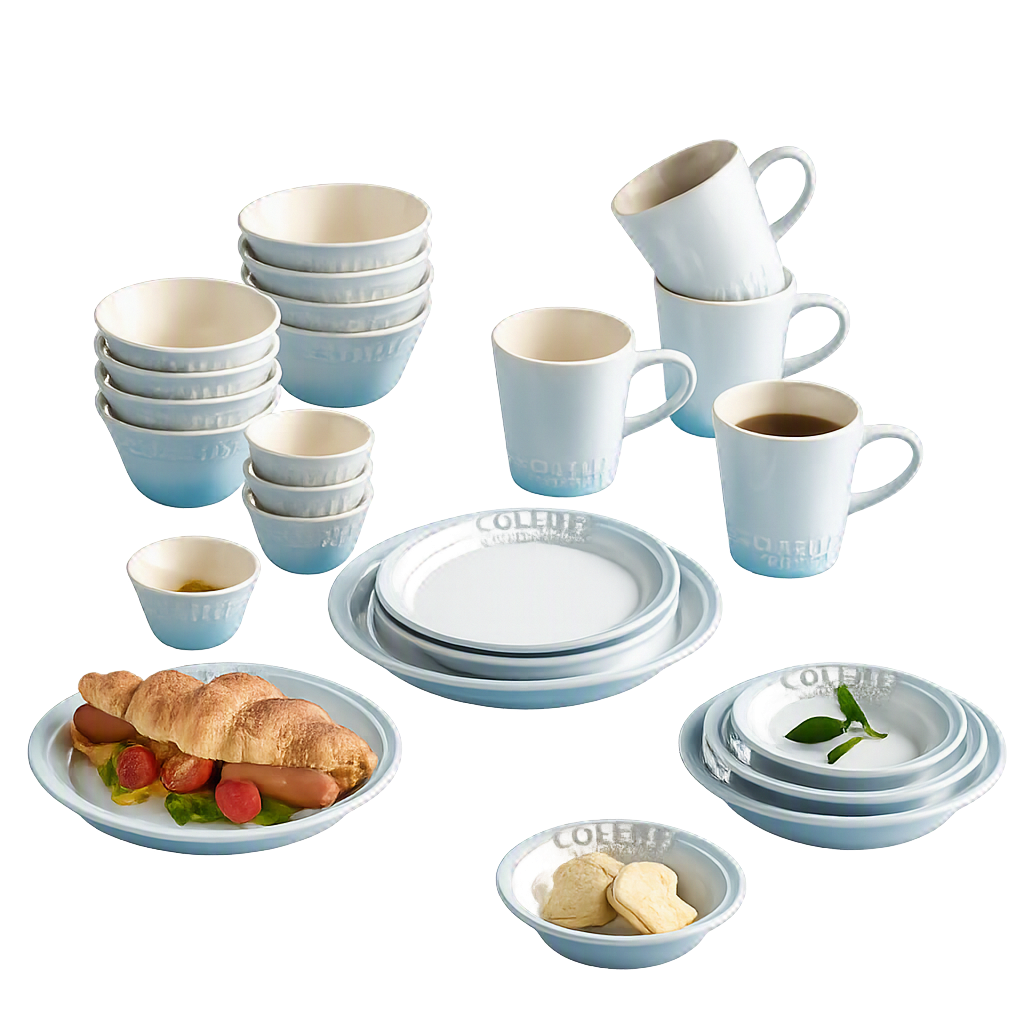 코렐 코디네이츠 브리즈스톤 24P_블루(Corelle Coordinates Breeze Stone 24‑Piece Set (Blue))