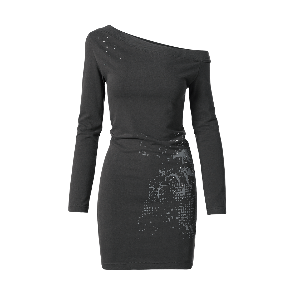 더바이닐하우스 오프숄더 원피스(W) 차콜(Thevinylhouse Off Shoulder One-Piece(W) Charcoal) - 1