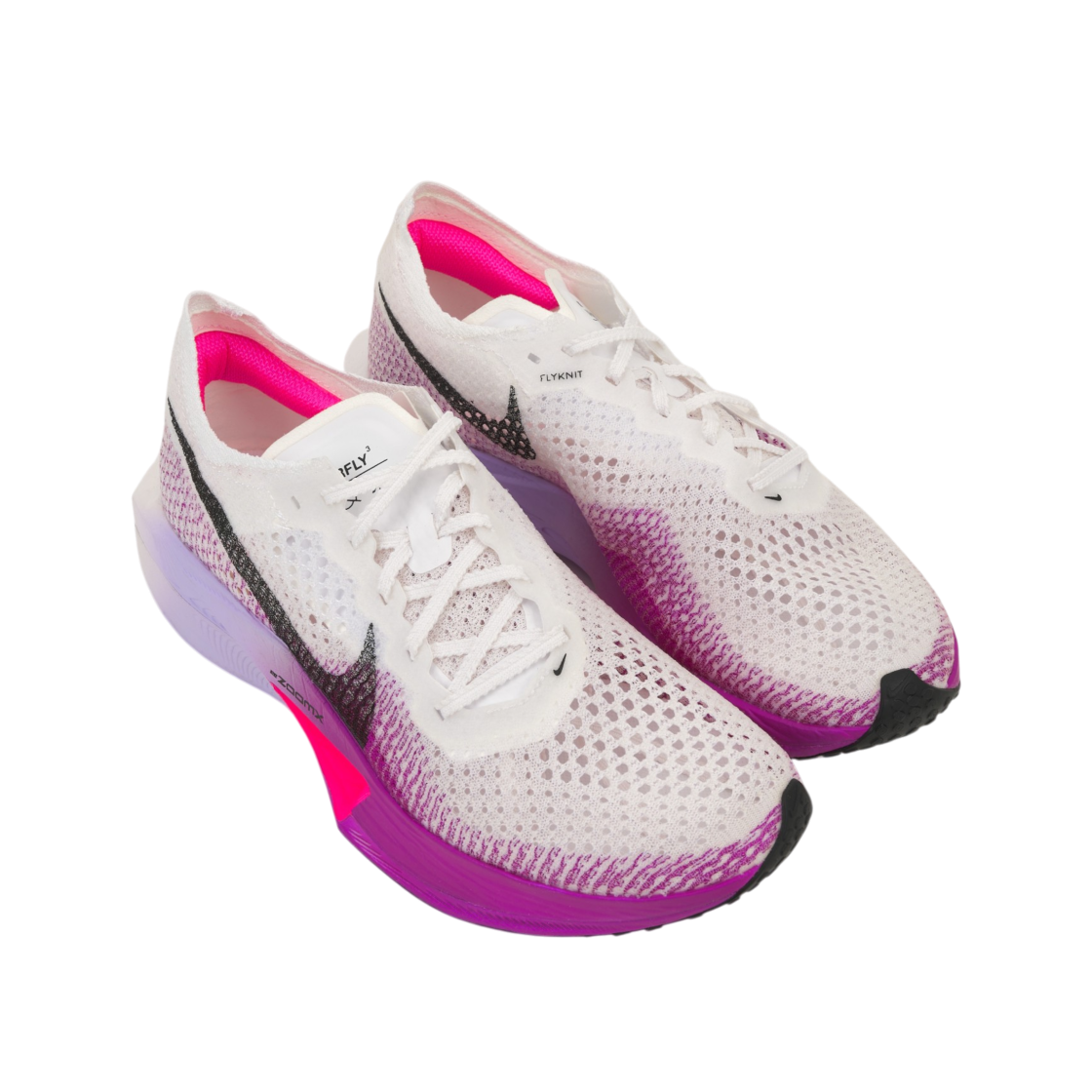 (W) 나이키 줌X 베이퍼플라이 넥스트% 3 화이트 비비드 퍼플((W) Nike ZoomX Vaporfly Next% 3 White Vivid Purple) - 4
