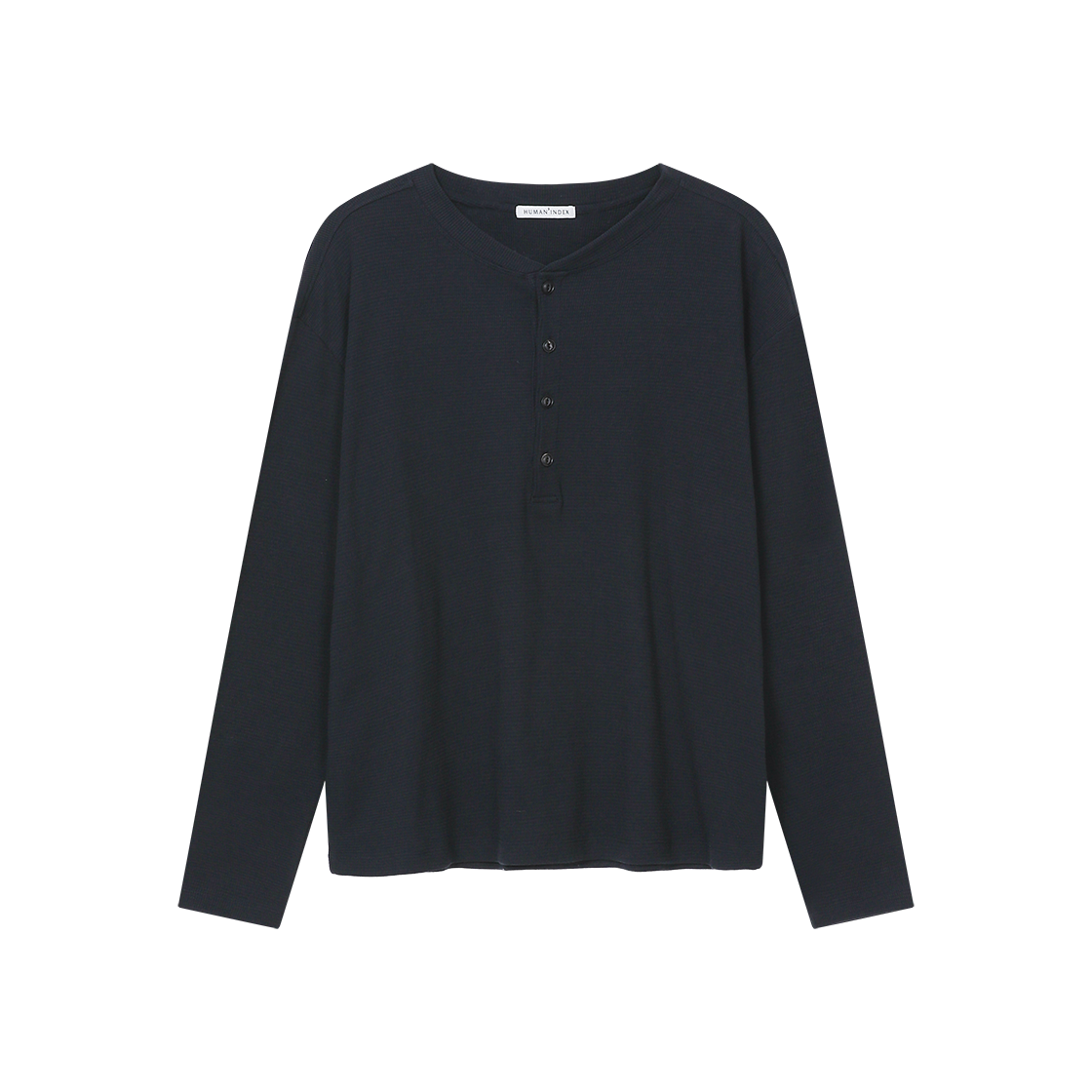 폴리테루 휴먼인덱스 헨리넥 롱 슬리브 다크 네이비(Polyteru Human Index Henley Neck Long Sleeves Dark Navy) - 1