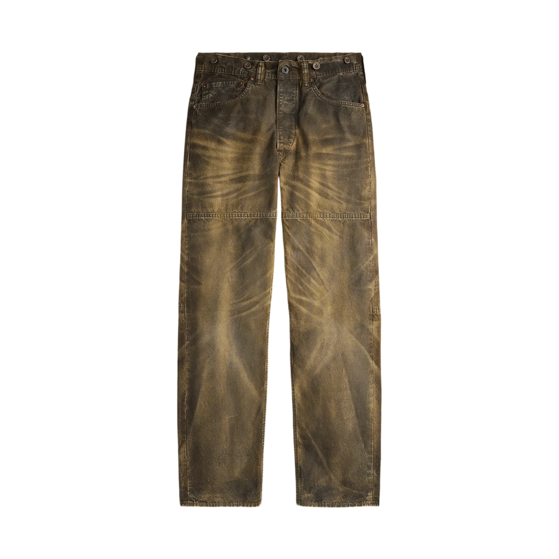 100097274 Double RL Straight Fit Distressed Canvas Work Pants Distressed Brown