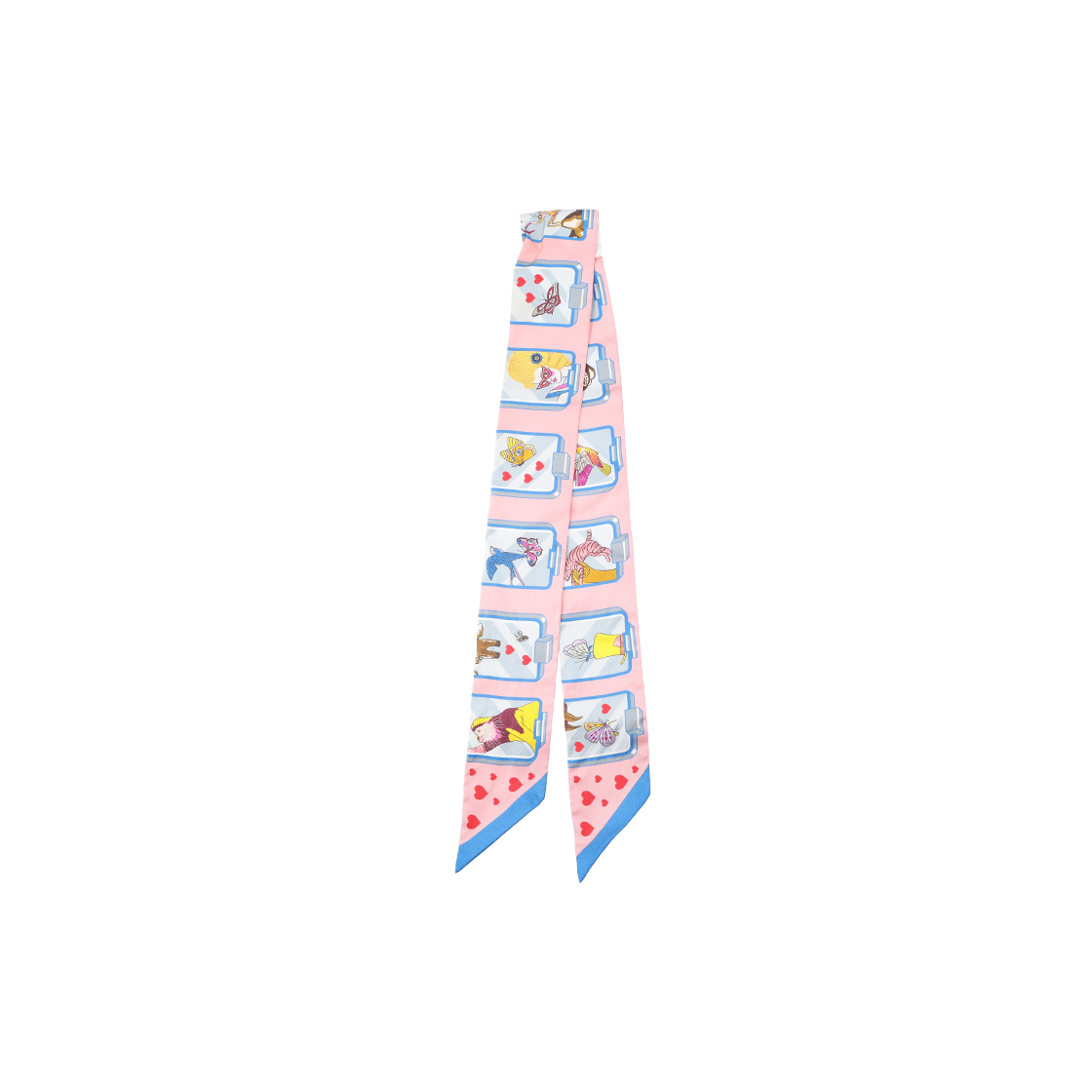 ITPVP34BGJQL Hermes Twilly Scarf Rose Blue Zone