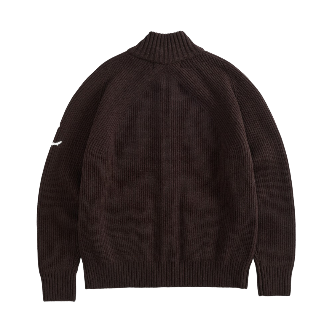 건지울른스 브리티쉬 립 투웨이 집업 스웨터 브라운(Guernsey Woollens British Rib Two Way Zip Sweater Brown) - 2