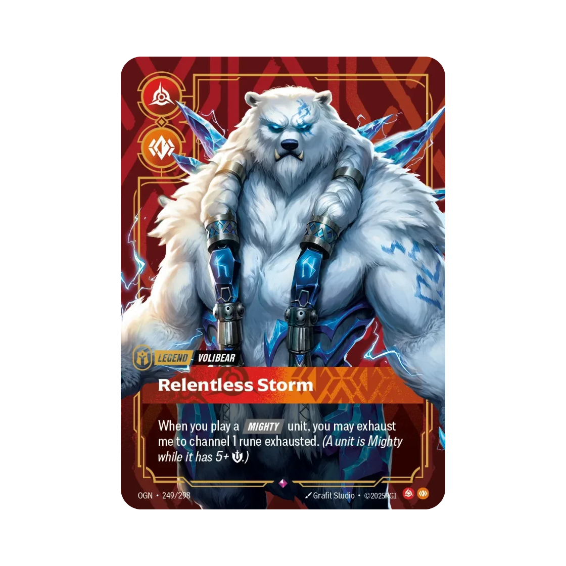 OGN-249-298-F Riftbound Volibear Relentless Storm R Foil Origins (English Ver.)
