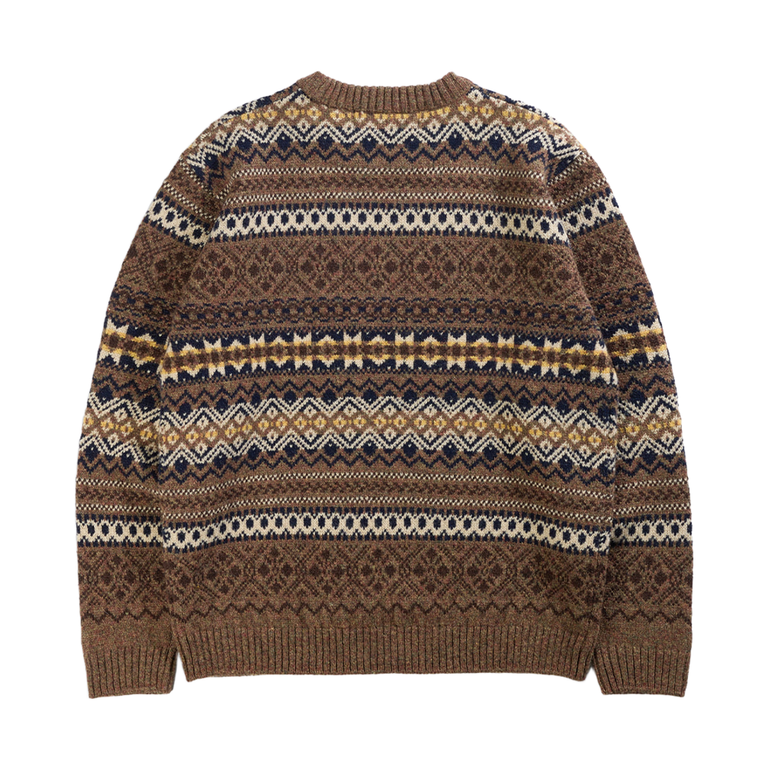 건지울른스 포트도일 페어아일 크루넥 스웨터 브라운(Guernsey Woollens Fort Doyle Fair Isle Crewneck Sweater Brown) - 2