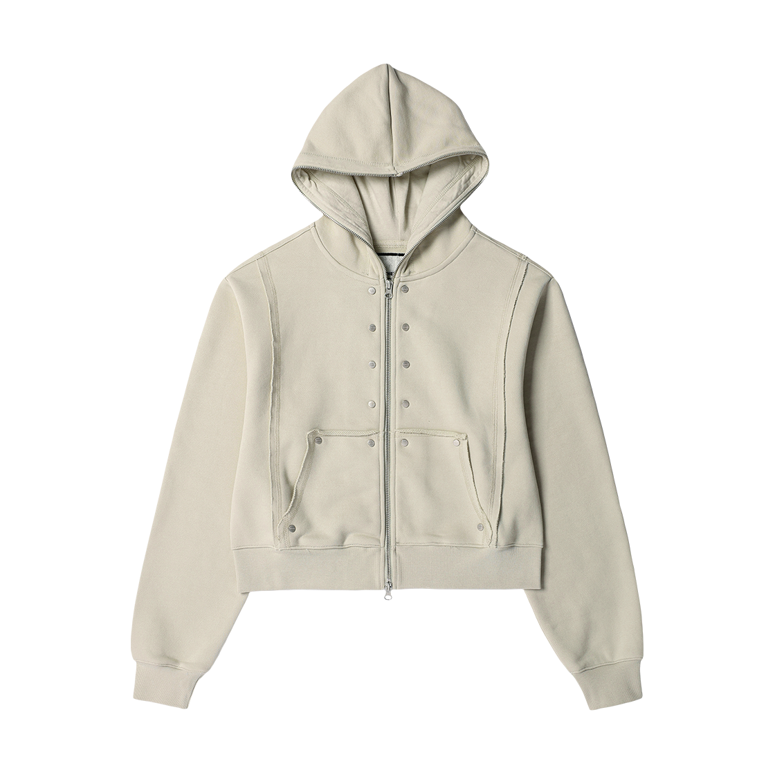 더바이닐하우스 스터드 풀 집업 후디(W) 베이지(Thevinylhouse Studded Full Zip-Up Hoodie (W) Beige)