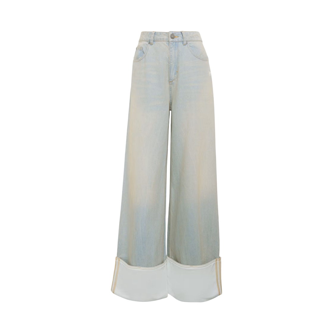 KW4517 (W) Adidas Vintage Wide Jeans Light Blue Off White - KR Sizing