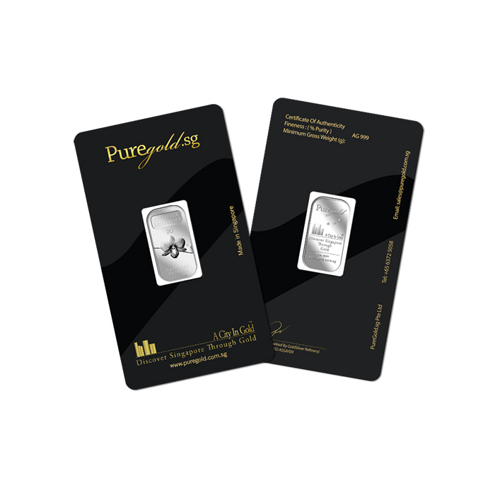 퓨어골드 24K 순금 싱가폴 프리미엄 실버바 2g 싱가포르 국화(puregoldsg Singapore National Flower 2G Silver Bar) - 5