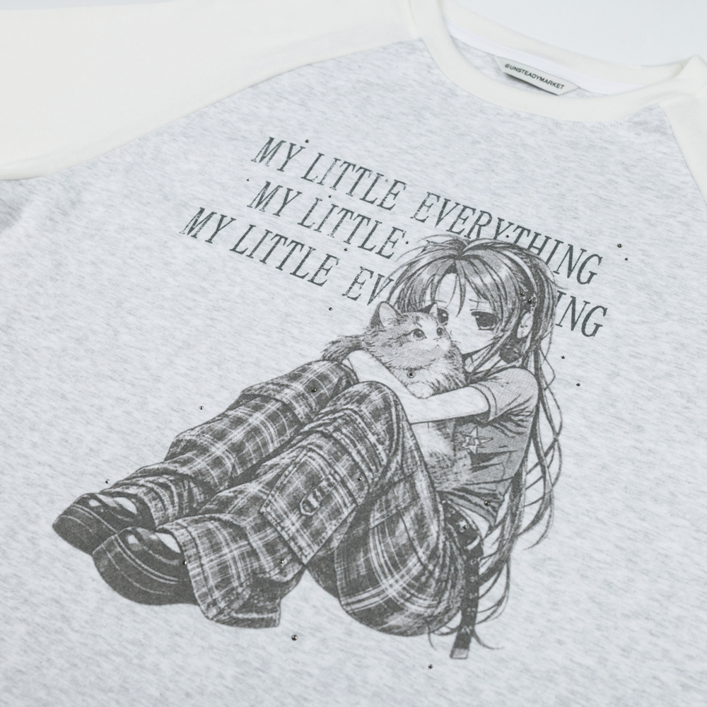 언스테디마켓 스타더스트 나그랑 롱슬리브 크림화이트(Unsteady Market Stardust Raglan LS Tee_Cream White) - 3
