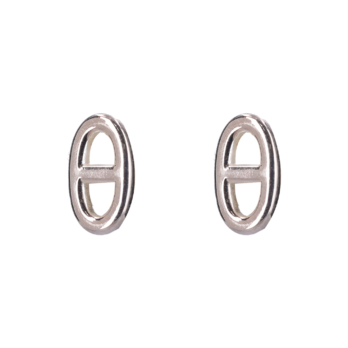 ITPD6DE9WDOW Hermes Berry Small Chandal Earrings Sterling Silver