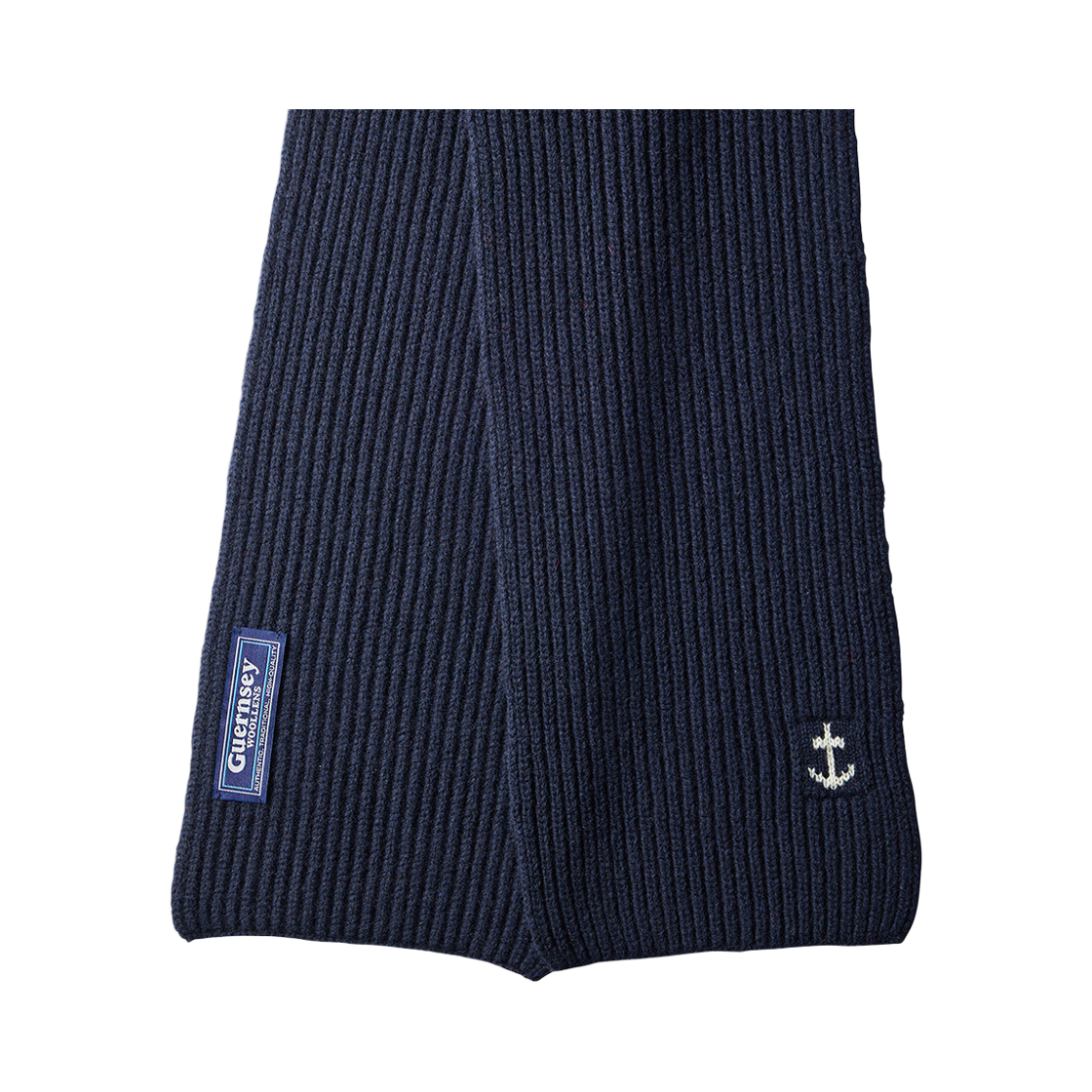 건지울른스 슈퍼파인 메리노울 앵커 머플러 네이비(Guernsey Woollens Superfine Merino Wool Anchor Scarf Navy) - 2