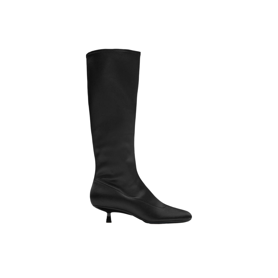 3007/810/800 (W) Zara Satin Kitten Heel Boots Black