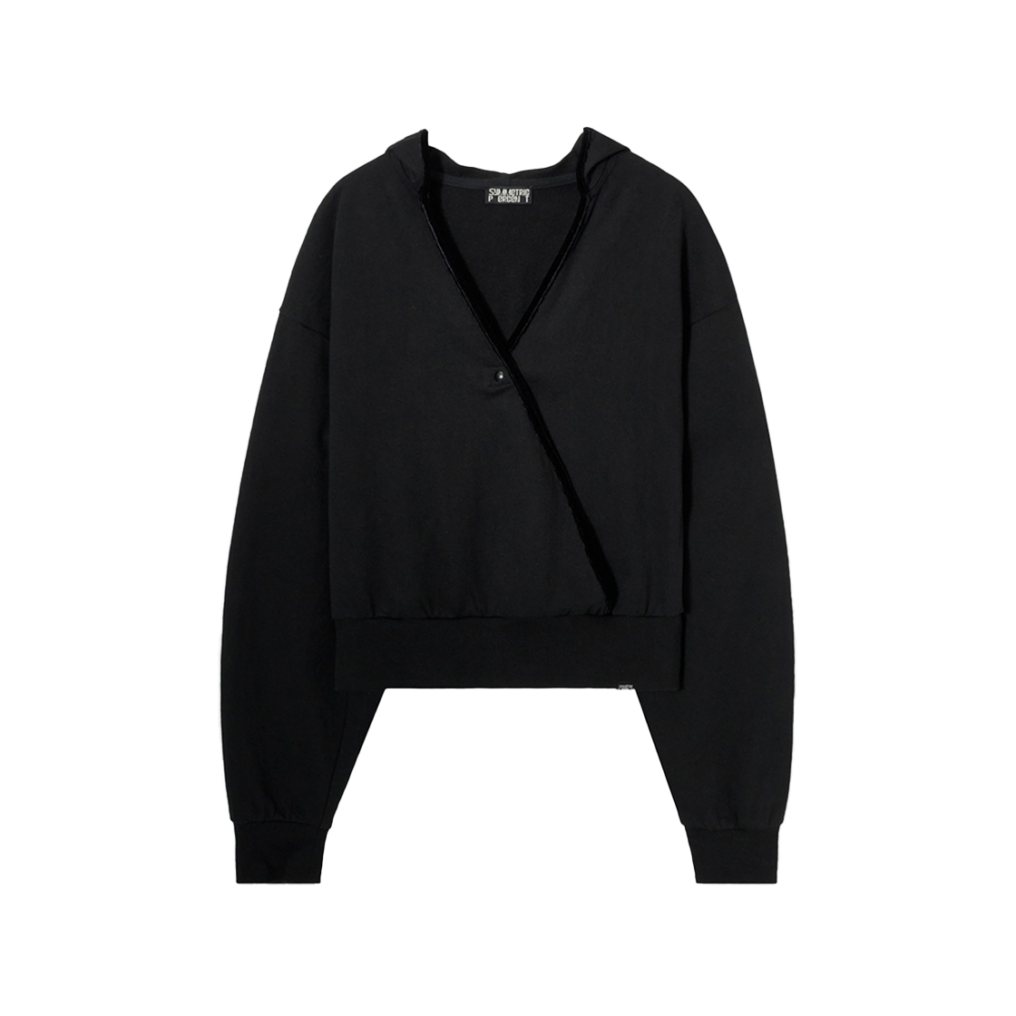 SW2F4TO01BK symmetric percent Wrap Snap Hoodie Black