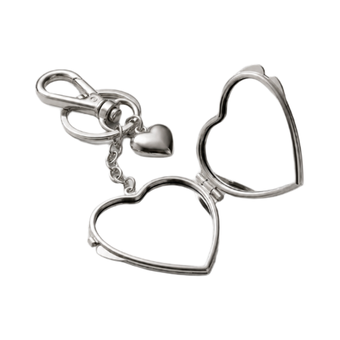 26 Conceptide Heart Fold Mirror Keyring_Silver