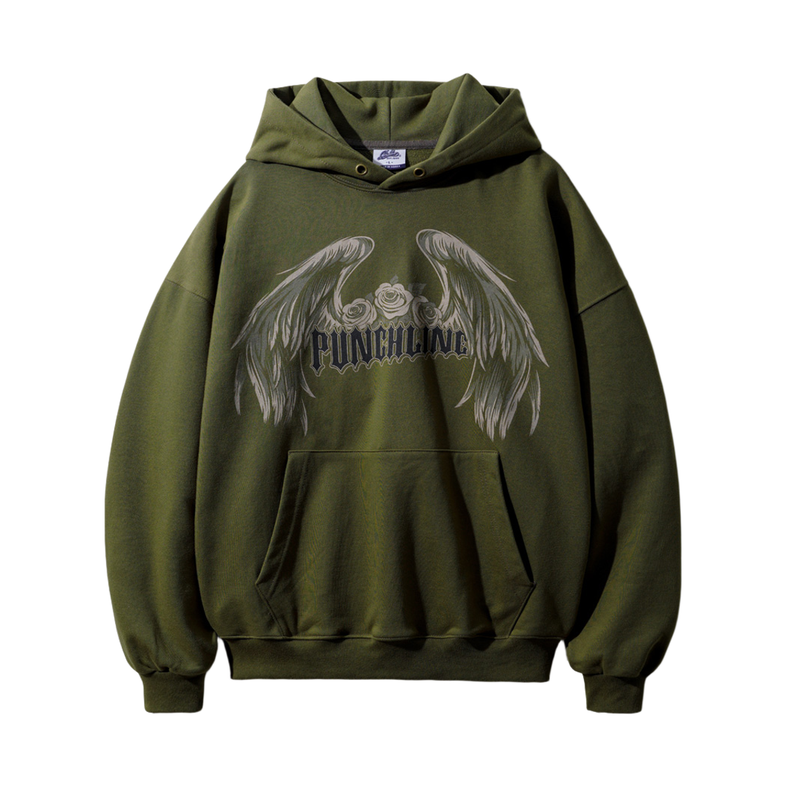 JJHD9165_khaki_m29 PUNCHLINE Choke Feather Hoodie Khaki JJHD9165