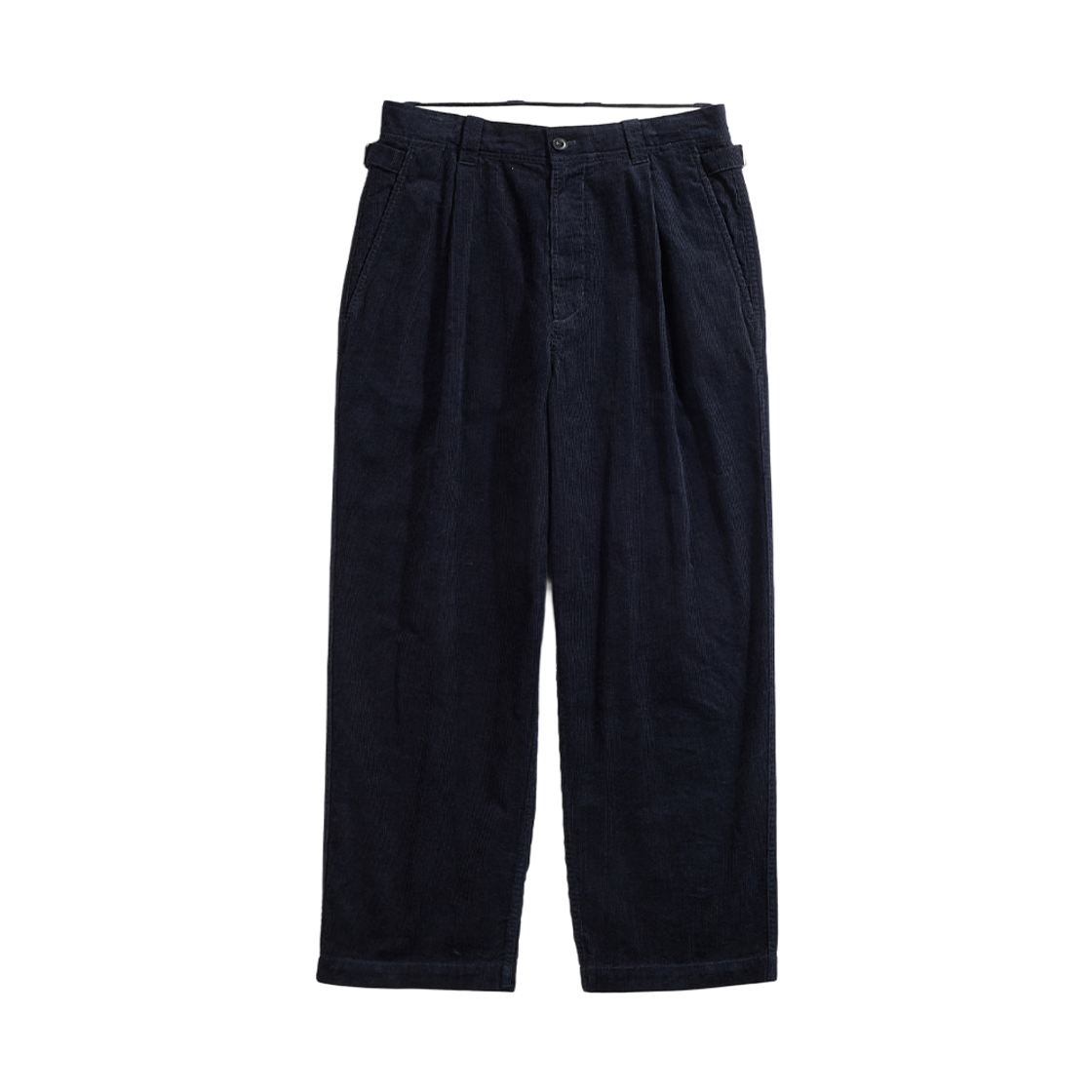 GW2CPT02-nv Guernsey Woollens Corduroy One Tuck Wide Pants Dark Navy