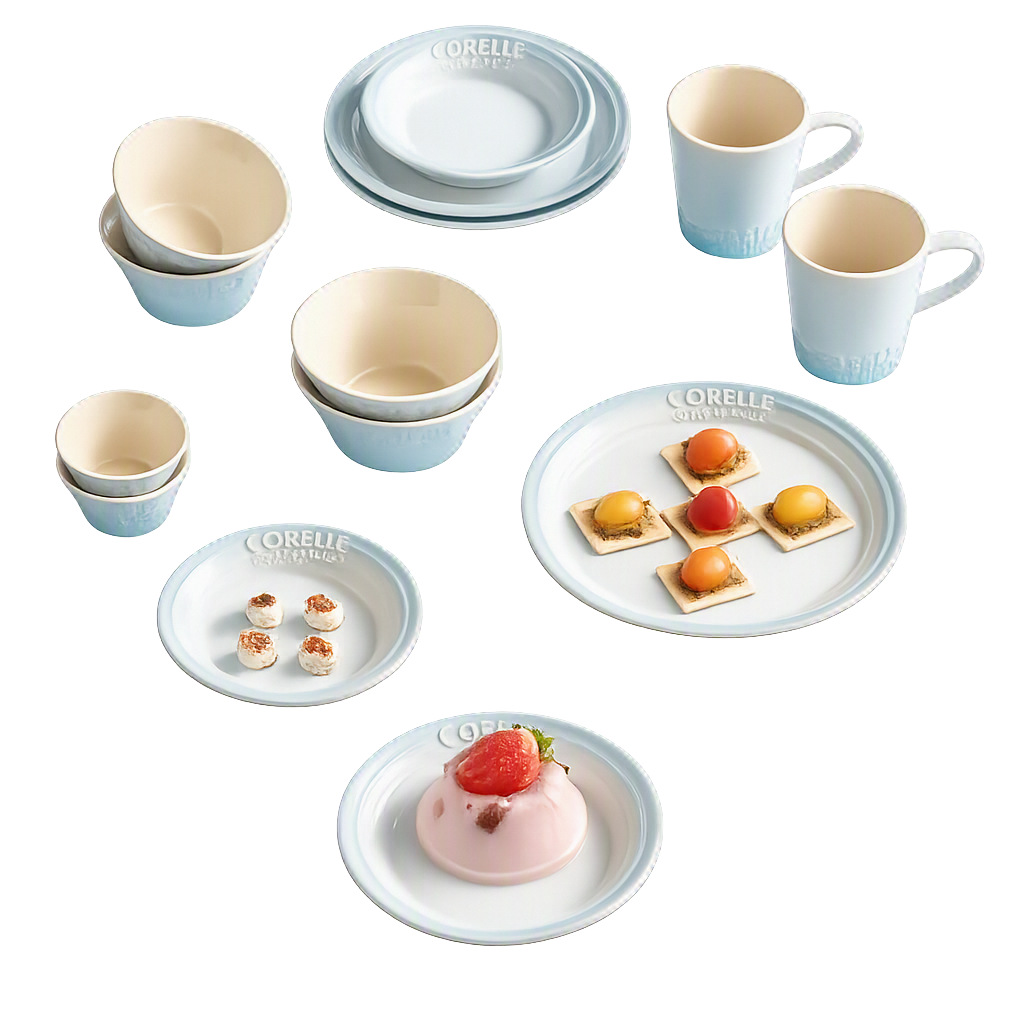 코렐 코디네이츠 브리즈스톤 14P_블루(Corelle Coordinates Breeze Stone 14‑Piece Set (Blue))