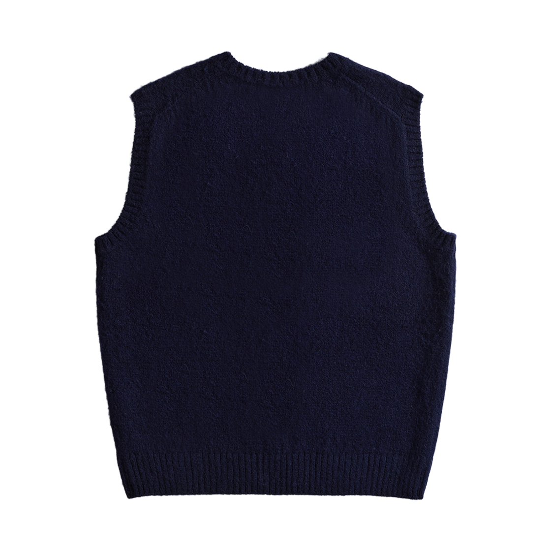 건지울른스 셔틀랜드울 브이넥 베스트 브러쉬드 네이비(Guernsey Woollens Shetland Wool V Neck Vest Brushed Navy) - 2