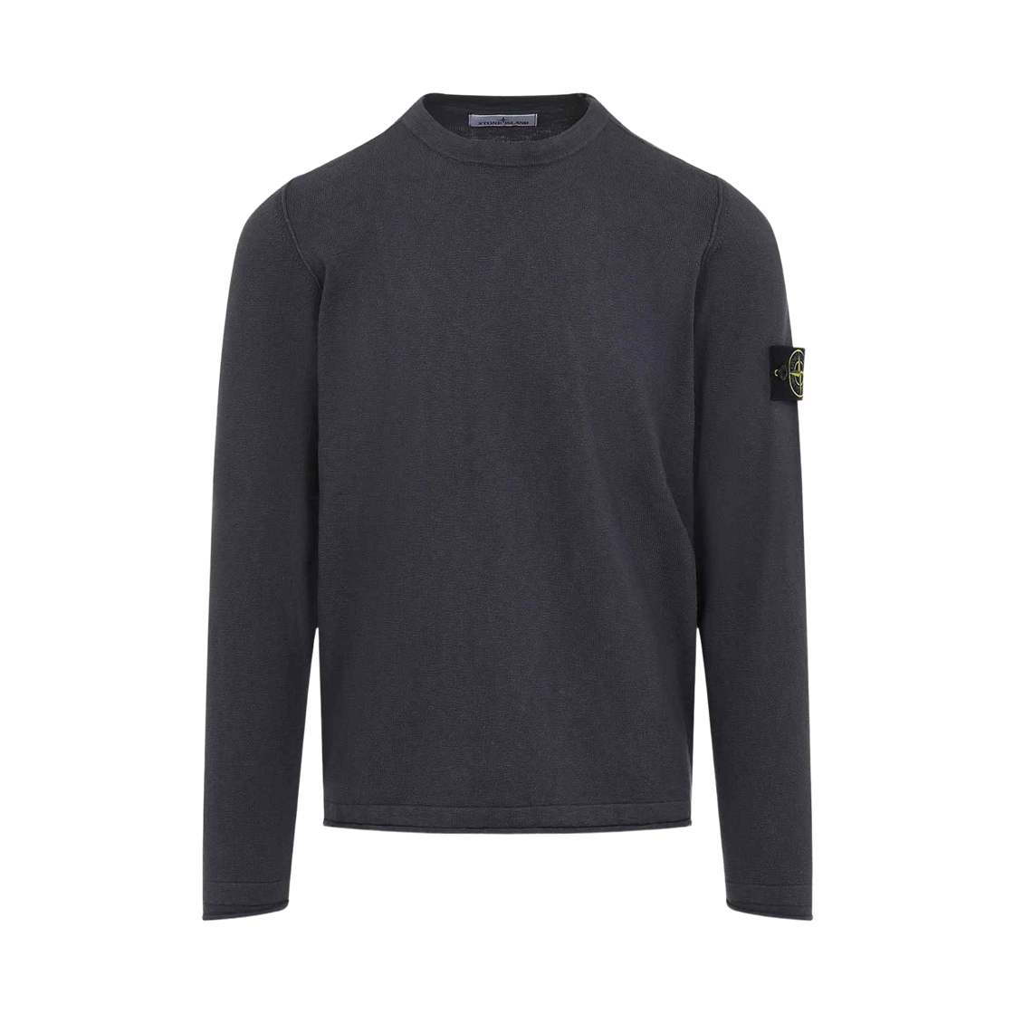 K1S1551000-52S00B0-V0065 Stone Island 5100052 Organic Cotton with Nylon Crewneck Sweater with Small Roll Details Charcoal Grey - 25SS