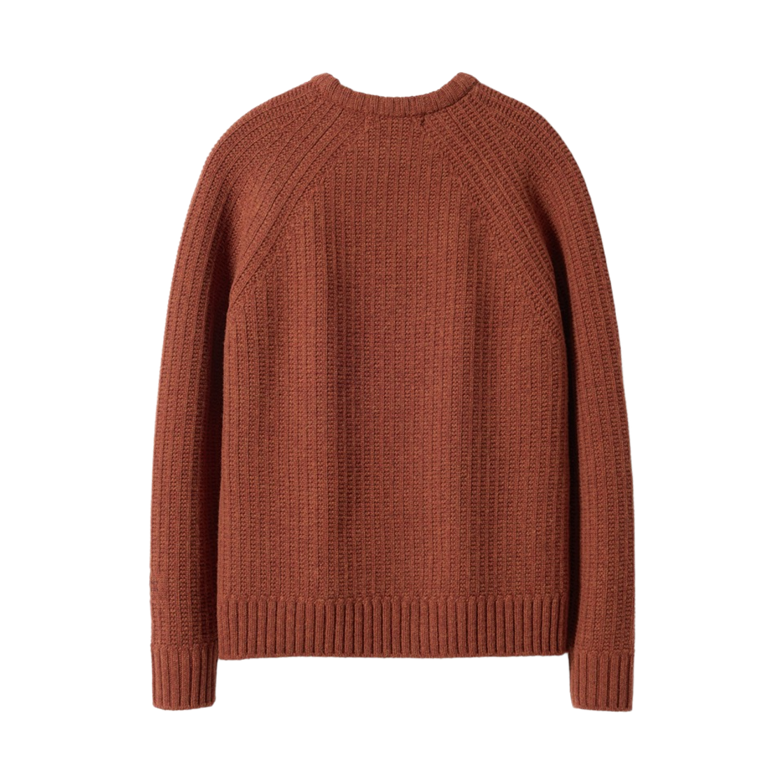 건지울른스 브리티쉬 립 나그랑 울 크루넥 스웨터 번트 오렌지(Guernsey Woollens British Rib Raglan Wool Crewneck Sweater Burnt Orange) - 2
