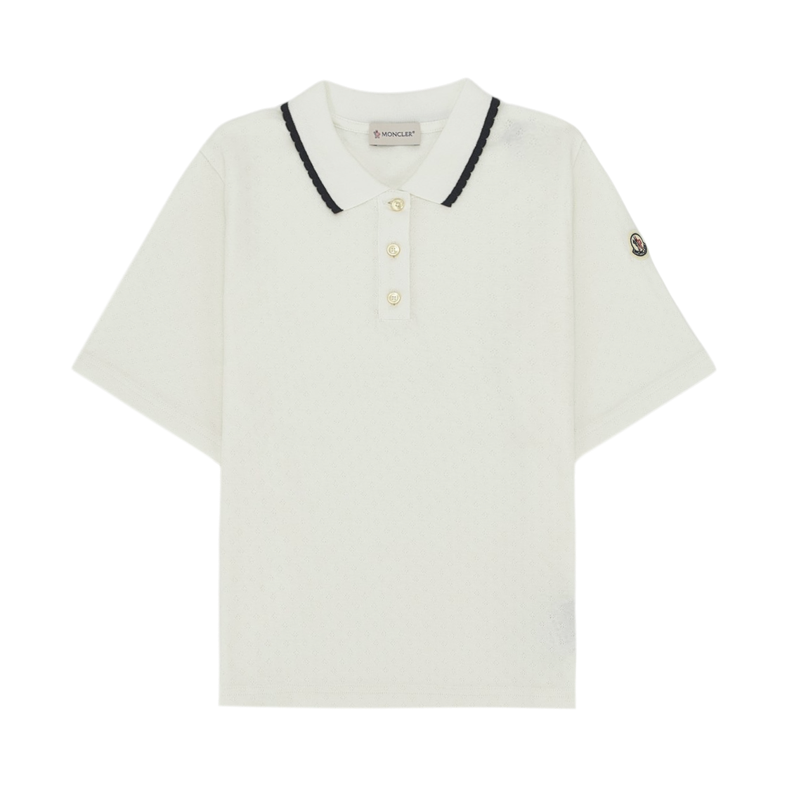 L19548A0000789BB2034 (Kids) Moncler Cotton Polo Shirt White - 26SS