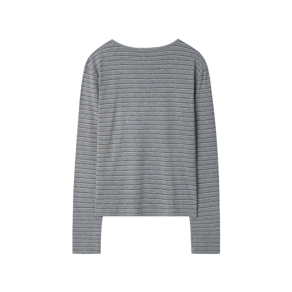 시메트릭 퍼센트 스트라이프 헨리넥 탑 멜란지 그레이(symmetric percent Striped Henley Neck Top Melange Grey) - 2