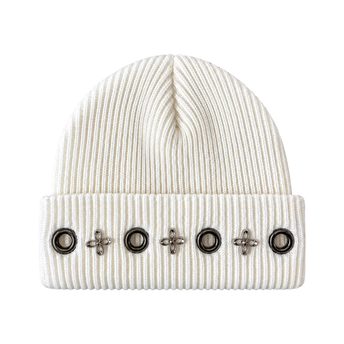 [주문제작] 써저리 아일렛 클로버 비니 화이트([주문제작] Surgery Eyelet Clover Beanie White) - 1