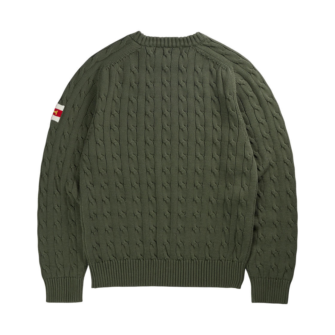 건지울른스 코튼 케이블 스웨터 헌터 그린(Guernsey Woollens Cotton Cable Sweater Hunter Green) - 2
