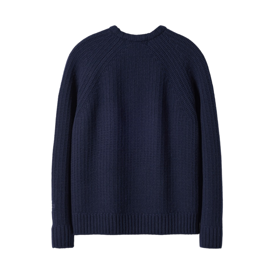 건지울른스 브리티쉬 립 나그랑 울 크루넥 스웨터 네이비(Guernsey Woollens British Rib Raglan Wool Crewneck Sweater Navy) - 2