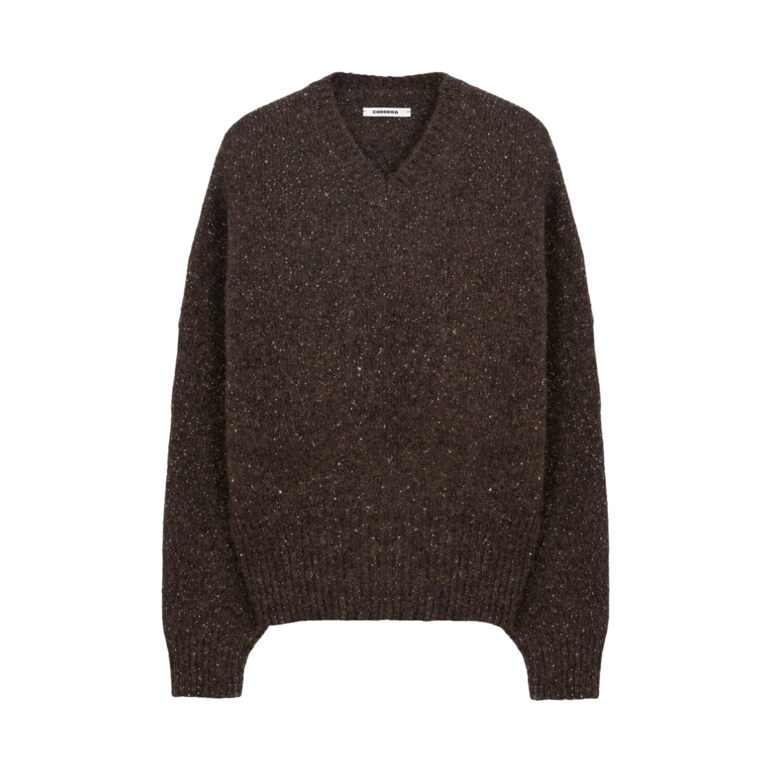 KW6DKNPCD12DC Cordera Women Speckled V-Neck Sweater Chocolate - 26FW