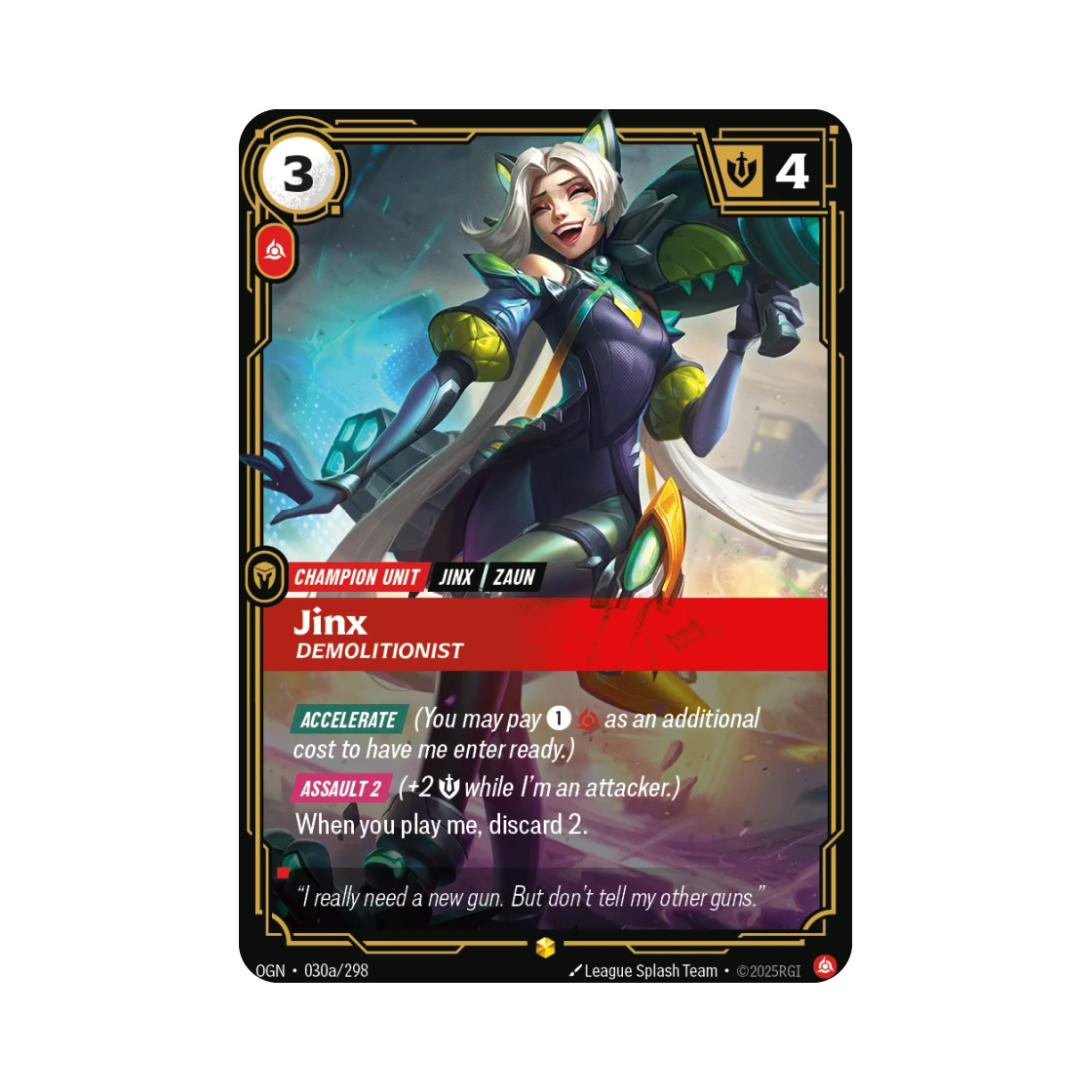 OGN-030a-298-F Riftbound Jinx S AA Foil Origins (English Ver.)