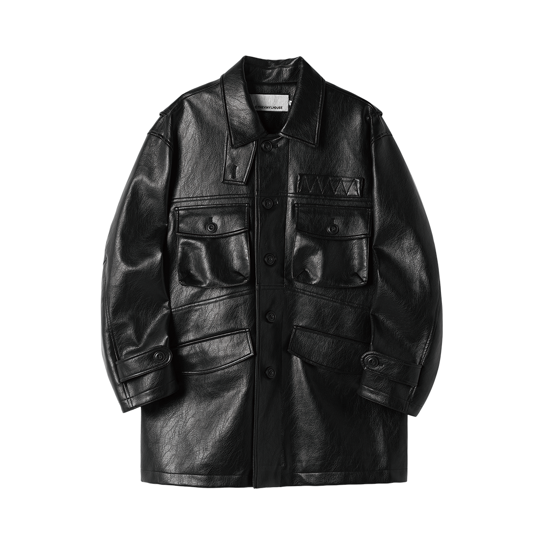 더바이닐하우스 4 포켓 레더 카 코트 블랙(Thevinylhouse 4 Pocket Leather Car Coat Black) - 3