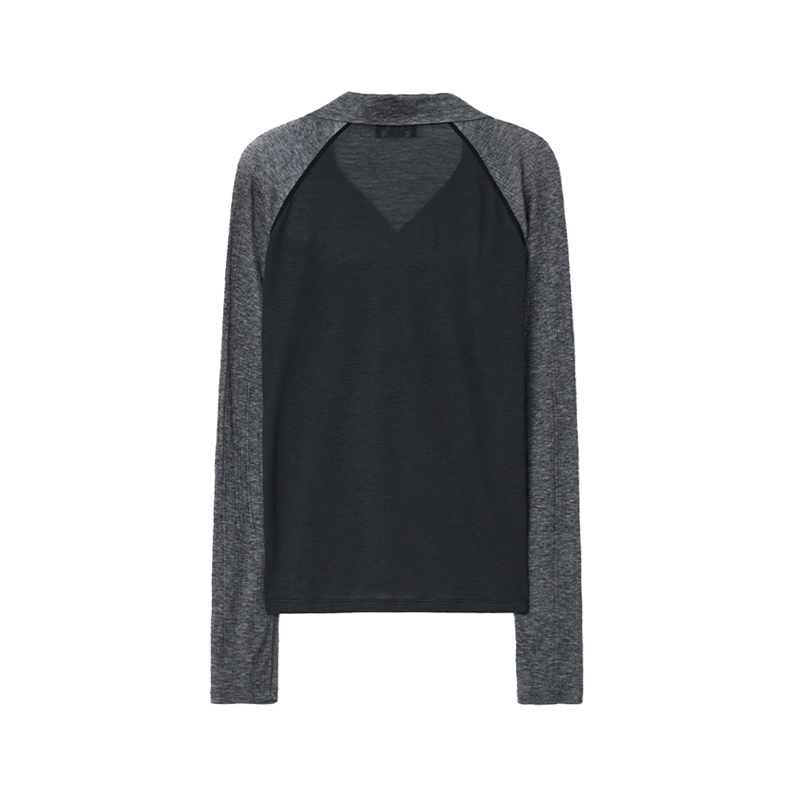 시메트릭 퍼센트 오픈 카라 롱 슬리브 차콜(symmetric percent Open Collar Long Sleeve Charcoal) - 2