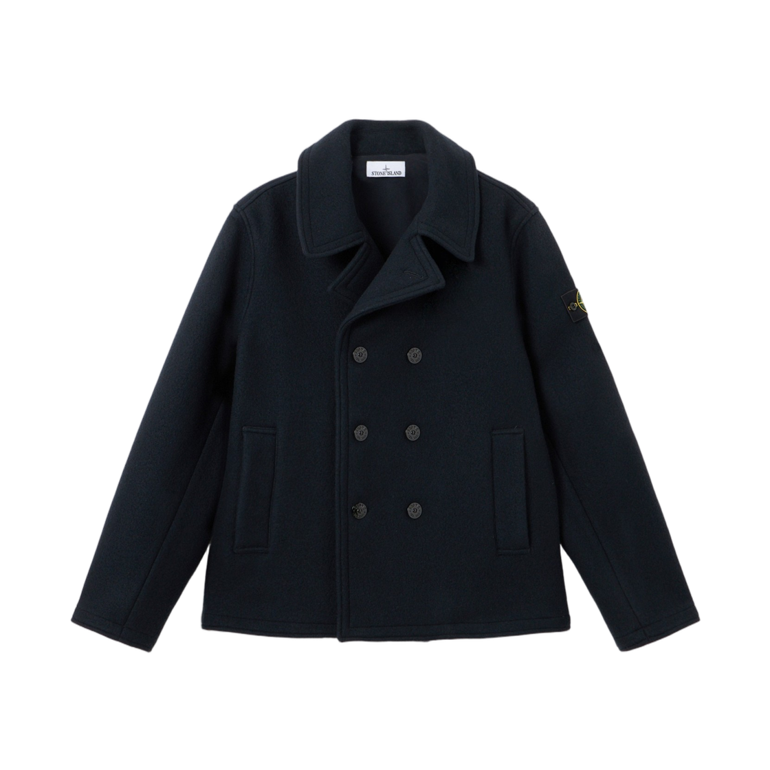 L2S1541000-40S0453-V0020 Stone Island 4100040 Heavy Melton Peacoat with Double-Breasted Closure Navy Blue - 26FW