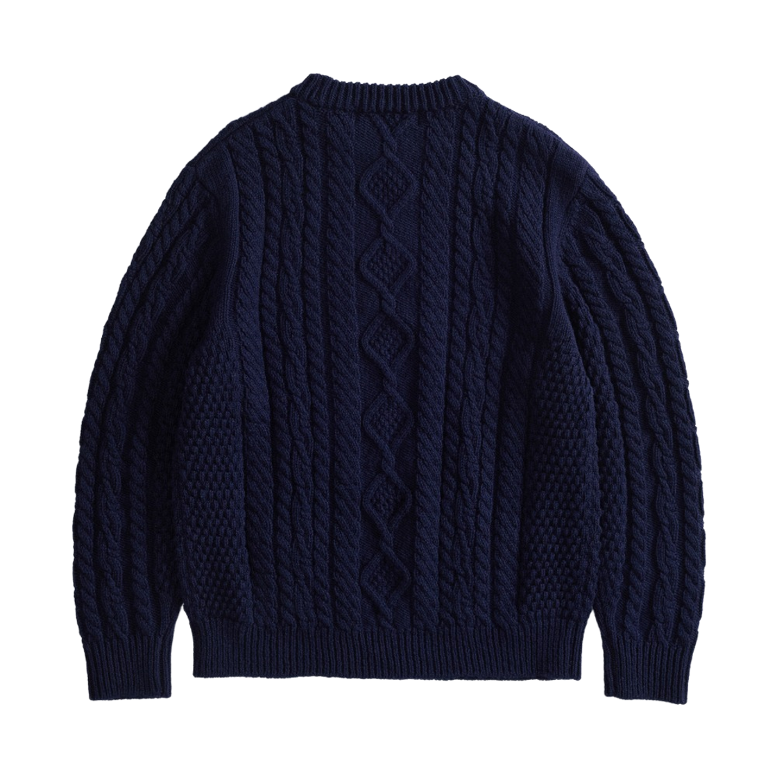 건지울른스 셔틀랜드울 아란 포켓 스웨터 네이비(Guernsey Woollens Shetland Wool Aran Pocket Sweater Navy) - 2