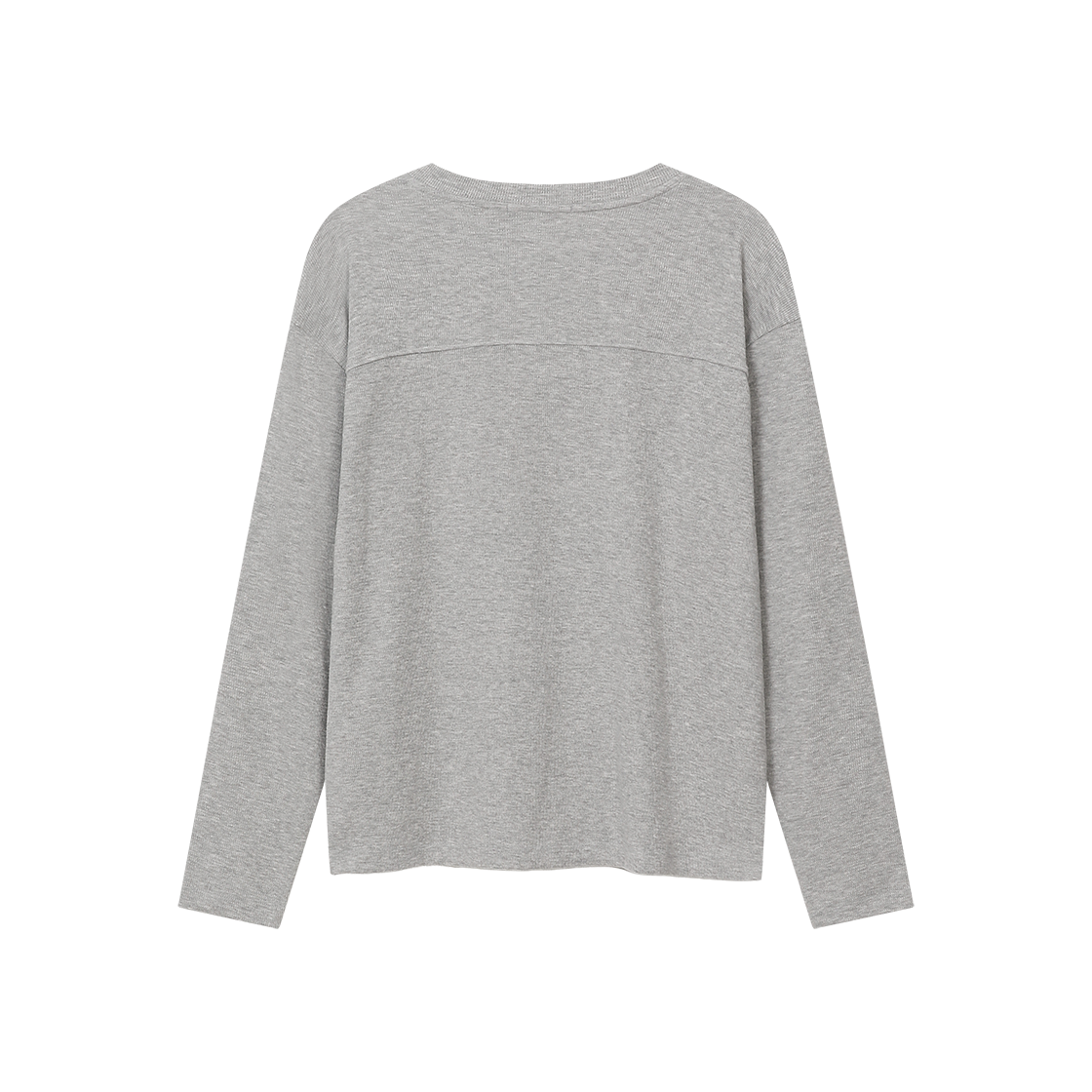폴리테루 휴먼인덱스 헨리넥 롱 슬리브 멜란지 그레이(Polyteru Human Index Henley Neck Long Sleeves Melange Gray) - 2