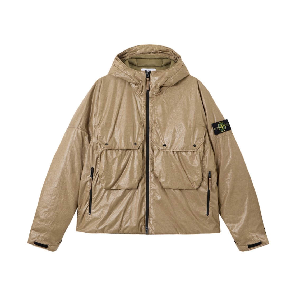 L2S1541000-56S0419-V005G Stone Island 4100056 Light Nylon 3L-TC Hooded Down Jacket with Water-Resistant Membrane Military Green - 26FW