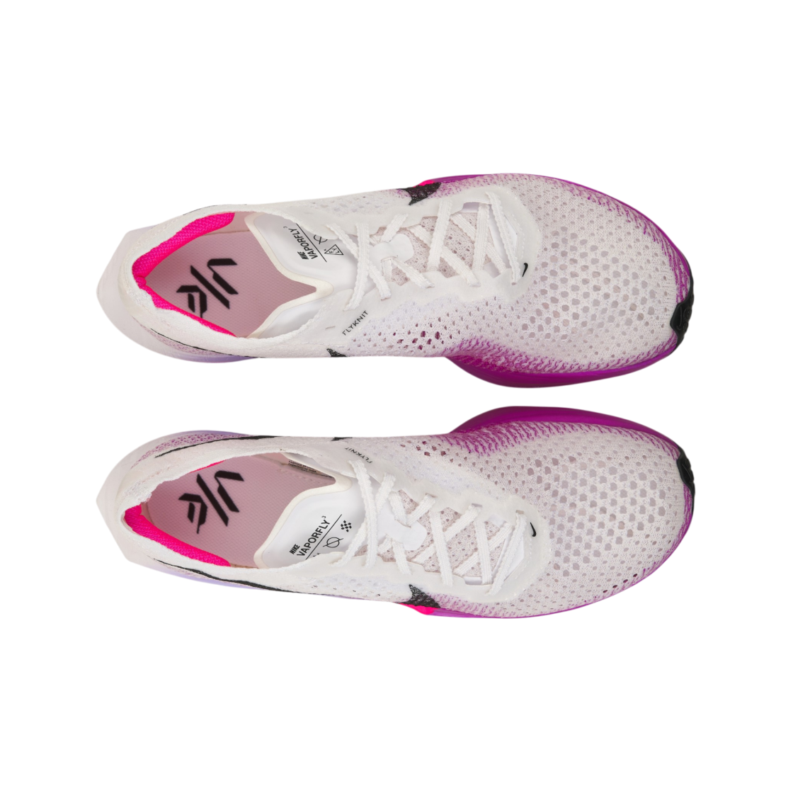 (W) 나이키 줌X 베이퍼플라이 넥스트% 3 화이트 비비드 퍼플((W) Nike ZoomX Vaporfly Next% 3 White Vivid Purple) - 5