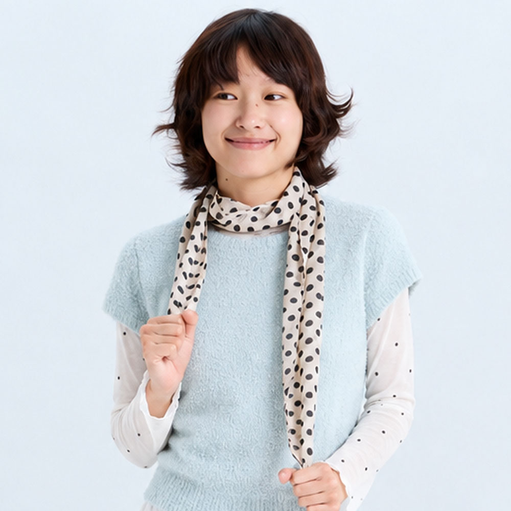 마크니 고고 도트 살랑 스카프 아이보리(MACNI Gogo Dot Sallang Scarf Ivory) - 2