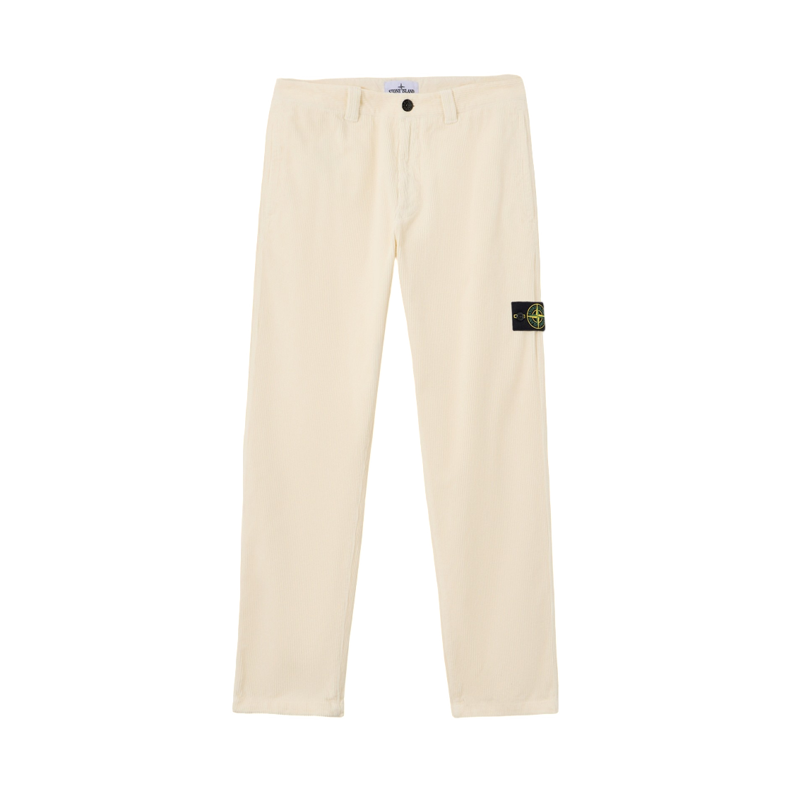 L2S1531000-59S0212-V0093 Stone Island 3100059 Organic Cotton Corduroy 800 Regular-Fit Chino Trousers with Contrast Pocket Ivory - 26FW