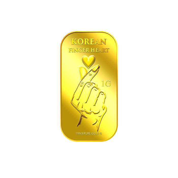 퓨어골드 24K 순금 싱가폴 프리미엄 골드바 1g 손하트(puregoldsg Finger Heart 1G Gold Bar)