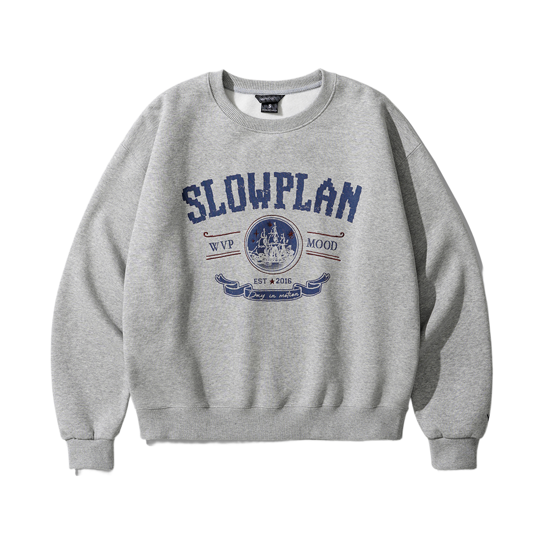 더블유브이프로젝트 슬로우플랜 맨투맨 그레이 HSMT7882(WV PROJECT Slow Plan Sweatshirt Gray HSMT7882)