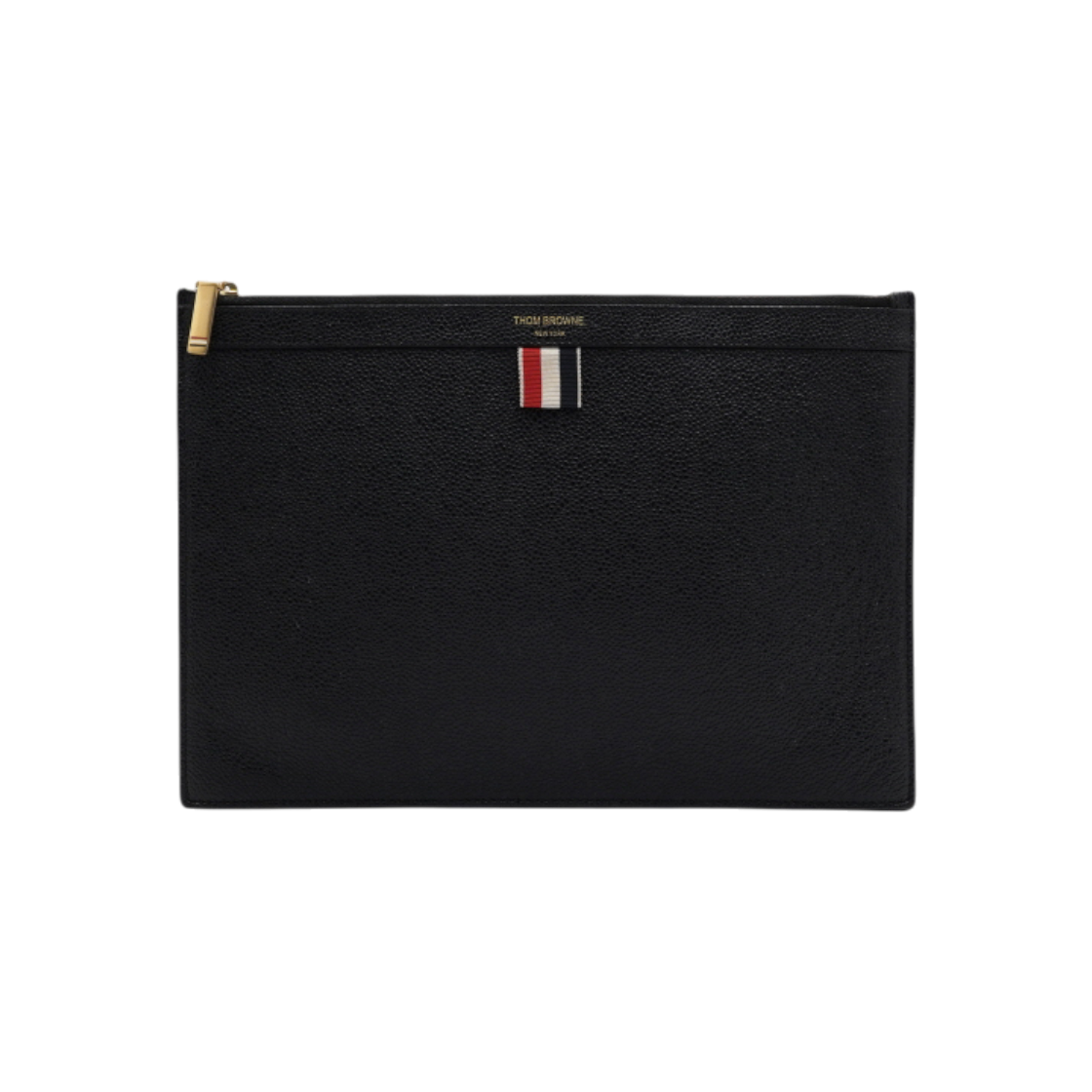 ITH5BEAJSQP5 Thom Browne Pebble Grain Leather Small Striped Document Holder