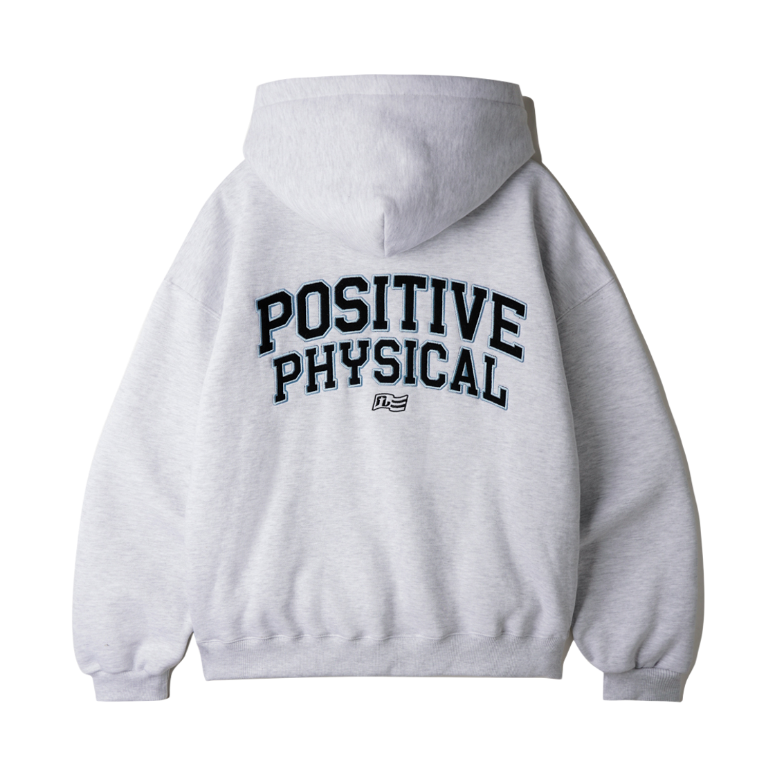 JIHD9205_whiteoatmeal_29 PUNCHLINE Light Positive Hoodie Whiteoatmeal JIHD9205