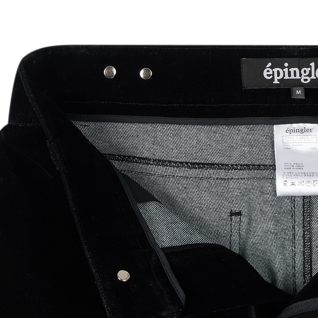 에핑글러 우먼 벨벳 데님 비주 팬츠 네이비 - 26FW(Epingler Women Velvet Denim Bijou Pants Navy- 26FW) - 3