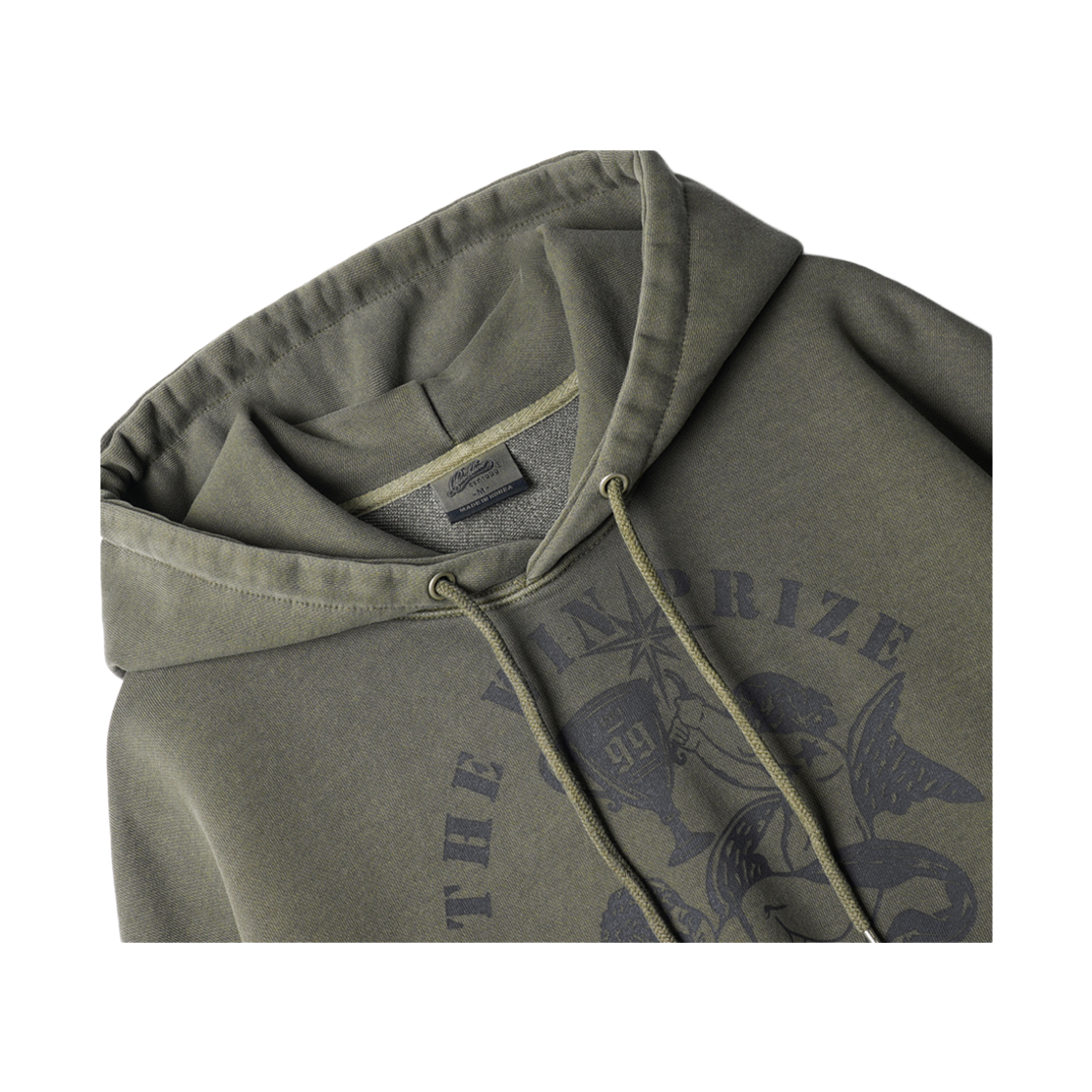 ISHD9196_khaki_29 PUNCHLINE Win Prize Pigment Hoodie Khaki ISHD9196