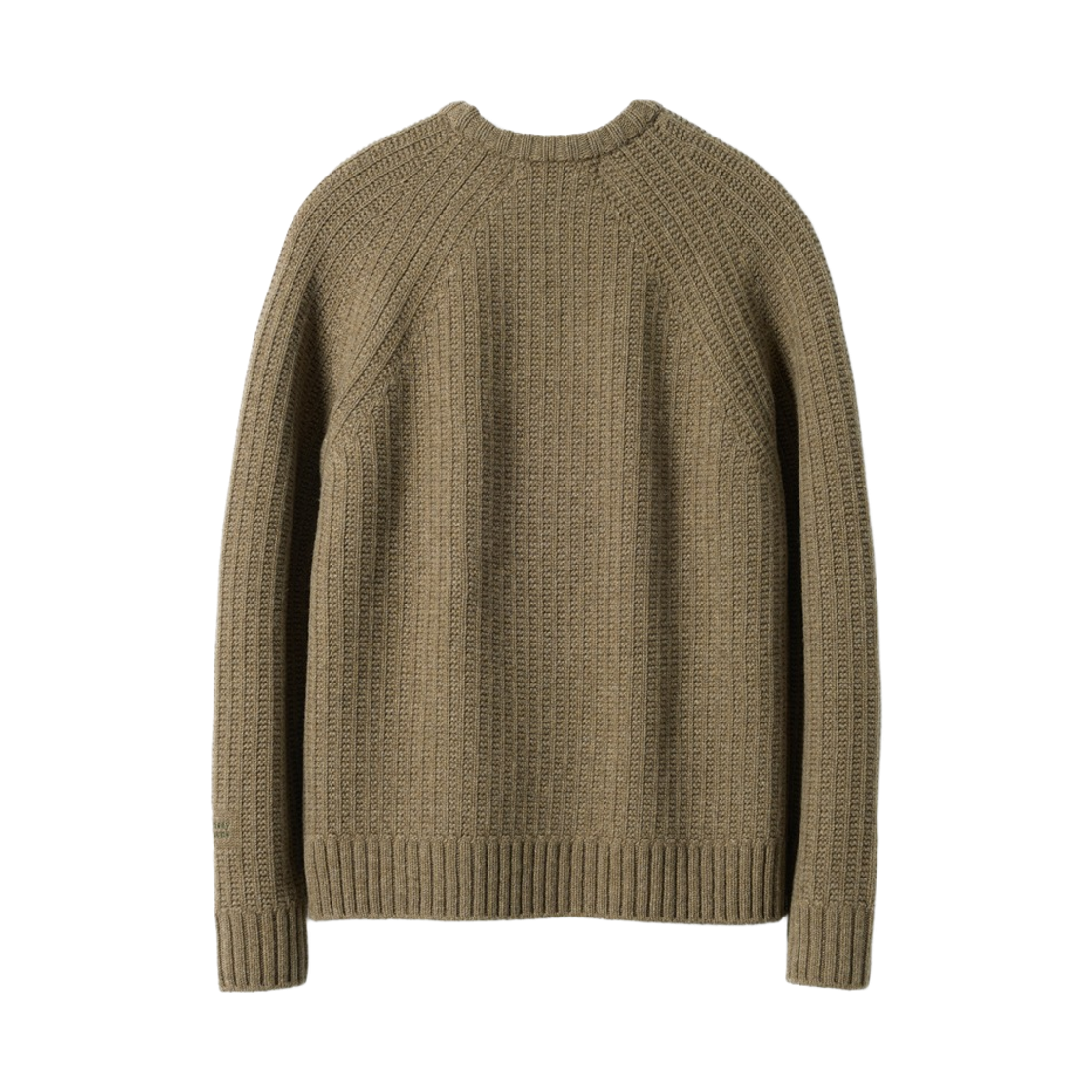 건지울른스 브리티쉬 립 나그랑 울 크루넥 스웨터 올리브(Guernsey Woollens British Rib Raglan Wool Crewneck Sweater Olive) - 2