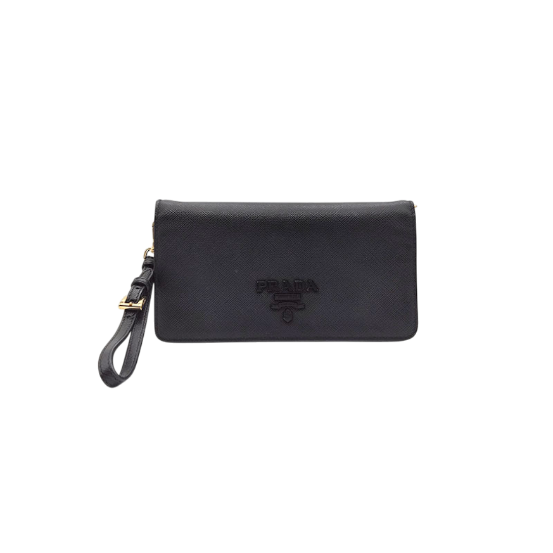 ITOL8QMMFAH9 Prada Saffiano Metal Clutch Crossbody Bag