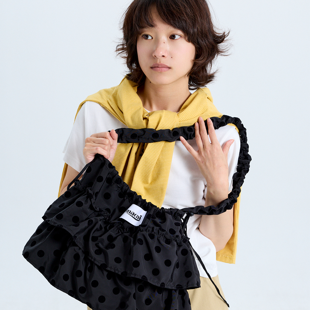 마크니 캉캉 프릴 숄더 크로스 백 도트 블랙(MACNI Cancan Frill Shoulder Cross Bag Dot Black) - 3