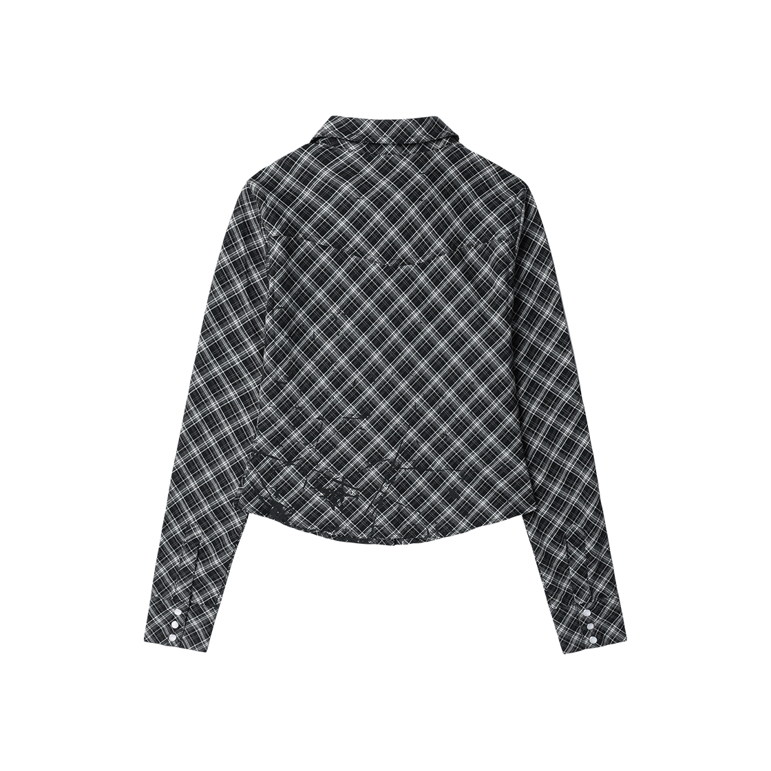 더바이닐하우스 페인팅 크롭 체크 셔츠(W) 블랙(Thevinylhouse Painting Crop Check Shirts(W) Black) - 2